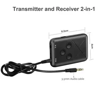 SOONHUA 2v1 BT Vysielačom, Prijímač Bezdrôtový Stereo Hudby Adaptér 3,5 mm Audio kábel USB Kábel Pre TV, DVD, Mp3 Dropshipping