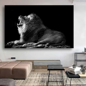 Black White Revúci Lev Plátne Obrazy Zvierat Plagáty A Vytlačí Afrike Voľne Žijúcich Zvierat Obrazov Na Stenu Obývacia Izba Domova
