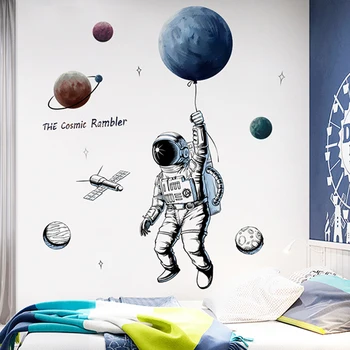Kreatívne astronaut planét samolepiace nálepky na stenu deti miestnosti dekorácie verandu steny výzdoba domov dekor chlapci spálňa layout