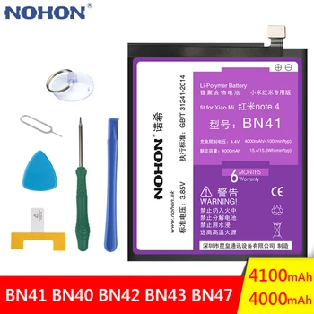 NOHON Batérie BN41 BN40 BN42 BN43 BN47 Pre Xiao Redmi 4 6 Pro Poznámka 4 4X Pro Výmenu Mobilného Telefónu Reálne možnosti Bateria
