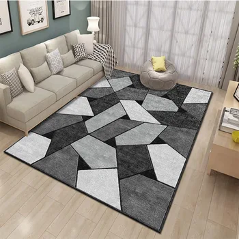 Moderná Geometria Vytlačené Koberec pre Obývacia Izba Nordic Spálňa Decor Koberčeky Oblasti Non-Slip Umývateľný Snímateľný Mat tapis alfombra
