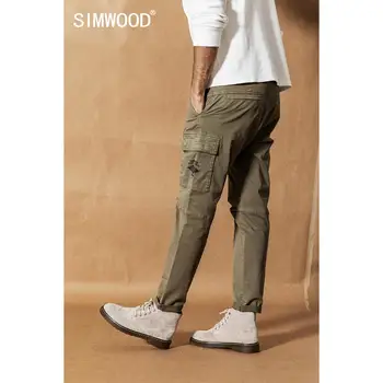 SIMWOOD 2020 jar Nové Cargo Nohavice Mužov Streetwear Vintage Módy Hip Hop Členok-dĺžka Nohavice taktické plus veľkosť nohavice 190461