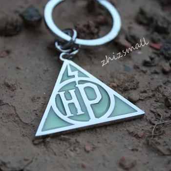 HP Nehrdzavejúcej ocele Smrteľne Hallows keychain žiariace prívesok Prívesok svietiť v tme Rokforte Slytherin Rokfortskej Školy darček