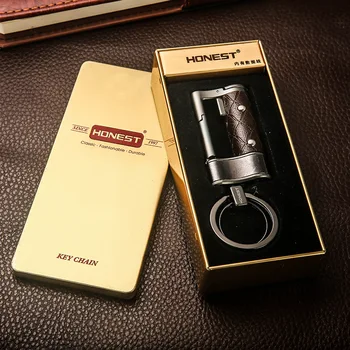 Kvalitný USB Pulz Keychain Ľahšie LED Nabíjateľná Kožené Kúrenie Cigariet Zapaľovač Cigariet Box Accessorie Plazma Ľahšie