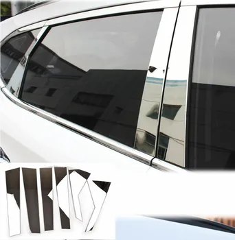 Auto Styling Nehrdzavejúcej Okno Prehliadača Chrome Pilier Post Príspevky Kryt Výbava Liatie Prízvuk Chránič Pre Hyundai Tucson 2016 2017 2018