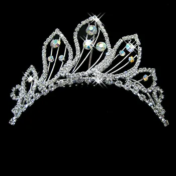 Módne Svadobné Nevesty šperky, Perly drahokamu crystal tiara vlasy, Hrebene koruny pre ženy, doplnky do vlasov