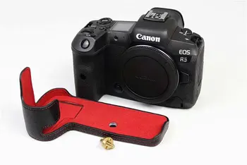 Silikónové puzdro Gumené Fotoaparát Prípade Taška Kožené Polovicu Tela, Nastavte Kryt Pre Canon EOS R5 Spodnej Prípade Batéria Otvorenie