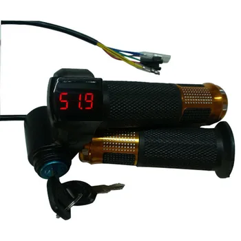 12V/24V/36V/48V/60V/72V klince plyn s batérie, LCD displej Prepínač Riadítka Rukoväte pre elektrické bicykli/kolobežke/klince