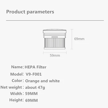 HEPA Filter pre Xiao Dreame V9 Domácnosti Akumulátorový Ručný Vysávač Príslušenstvo Hepa Filter rotačná Kefa Diely Stavebnice