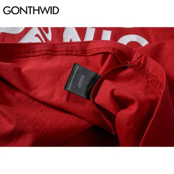 GONTHWID 2020 Tvorivé Písmená Tlačené Krátky Rukáv T Košele pánske Bežné Bavlna Streetwear Topy Tees Hip Hop Móda Tshirts