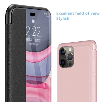 Smart View Flip puzdro Pre Iphone 12 11 Pro Max 2020 Nové Kože Flip puzdro Pre Iphone 8 7 6 X Plus Xr Xs Max SE 2020 Flip case
