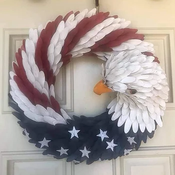 Nové 15Inch American Eagle Veniec Vlasteneckej Veniec DIY Eagle Veniec na vchodové Dvere Dekorácie