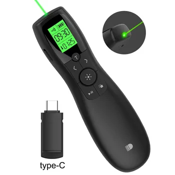 Typ C Prijímač Prezentácia Vzdialené, Doosl Wireless Presenter Zelený Laser Klikateľné pre Vzduch/Pro, Mac Mini, na Notebooku, Typ-C