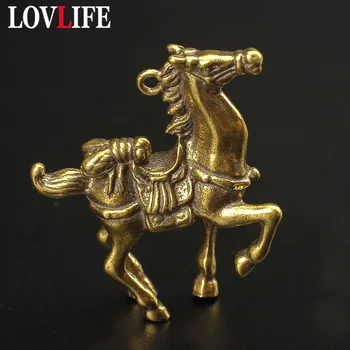 Čistej Mosadze Kôň Musca Keychain Feng Shui Prívesky, Šperky Vintage Medi Zvieratá Auta, Kľúčenky Závesné Dekorácie, Ozdoby