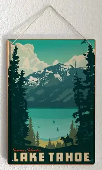OD roku 2004 Tin Prihlásiť Plechu Dekoratívne Prihlásiť Domova Plakety World Tour Lake Tahoe plech na opasok 8x12