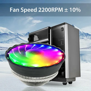 2000RPM Tichý Počítač CPU Chladič Vysoký prietok Vzduchu PC Procesor RGB Chladiaci Ventilátor LED Chladič Vzduchu