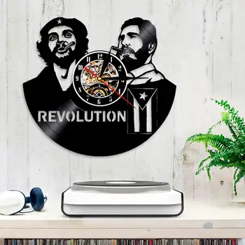 Fidel Castro, Che Guevara Kubánskej Vinyl Nástenné Hodiny Havana Kuba Revolúcie Nástenné Hodiny Sledujte Viva Decor Cuba Libre Kubánska Vlajka