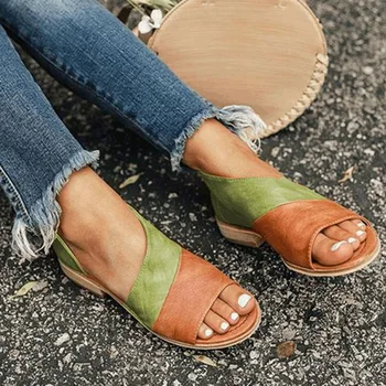 Dámske Sandále Na Leto Kaukazský Topánky Pani Típat Prst Nízke Podpätky Alias Mujer 2020 Plus Veľkosť 35 -43 Letné Topánky