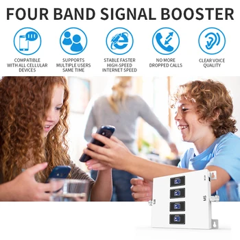 Mobilný Telefón Signál Booster GSM 2g 3g 850 900 UMTS 2100 LTE TDD 4g 800 1800 a 2600 MHz a Štyri Pásma Repeater Celulárnej Zosilňovač Súpravy