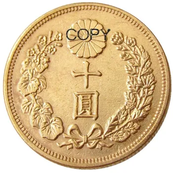 JP(17) Japonsko 10 Jen Pozlátené Ázijské Meiji 40 rokov pozlátená Kópia Mince