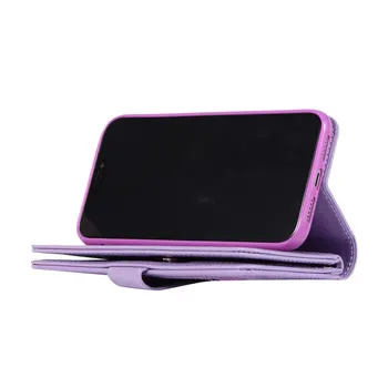 Flip Peňaženky puzdro Pre iPhone 11 Pro Max Lesk Kožený obal Pre iPhone XS Max XR X 6 6 7 8 Plus Sloty pre Karty Držiteľ Zips Coque