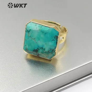 WT-R216 Tvárou Gem-kamene, Prstene, Šperky Turquoises Amethysts Nastaviteľný Krúžok S Zlata elektrolyticky pokrývajú Ženy Boho Šperky