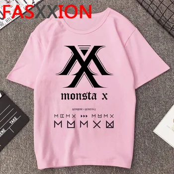 Kpop Monsta X Letné Top Tričko Ženy Kawaii Grafické T Košele K-pop Plus Veľkosť T-shirt Zábavné Logo Unisex Dámy Topy Žena