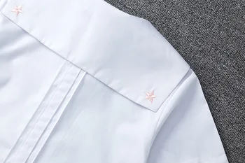 Biela Bavlna Japonskej Strednej Študent Vysokej Školy Šaty Pre Dievčatá JK Uniformy Námorníci Vyhovovali Krátky Rukáv Biele Tričko Ženy Topy