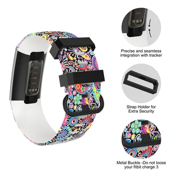 Baaletc Pre Fitbit Poplatok 3 Náramok Na Zápästie Farebné Vzor Smart Hodinky Kapela Zápästie Fitbit Poplatok 3 Príslušenstvo