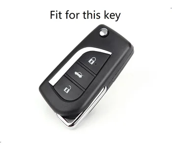 Carbon Fiber TPU Flip Skladacie Kľúča Vozidla puzdro vhodné pre Toyota Yaris Camry Corolla Prado REIZ Koruny RAV4 Hilux Shell Taška