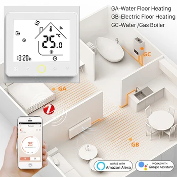 Nové WiFi Smart Termostat Regulátor Teploty pre Vodné/Elektrické podlahové Vykurovanie Voda/Plyn Kotol Pracuje s Alexa Domovská stránka Google