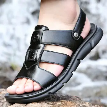 Nový príchod slip-on bytov obuv muži sandále plus veľkosť s dvojakým použitím chaussure homme platformu sandále mužov topánky letné šľapky
