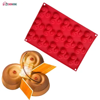 SHENHONG Rotačné zotrvačníka 3D Silikónové Tortu Formy Umenia Sušienky Cookies Plesne Mousse Čokolády Pečenie Pečiva Silikonowe Moule