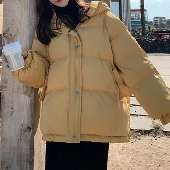 Ženské Zimy Coats 2020 kórejský štýl Zimná Bunda s Kapucňou Ženy Hrubé Quited Bavlna Vetrovka Nadrozmerná Voľné Bundy