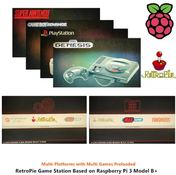 Nové Raspberry Pi 3 Model B+ Arcade Video Herné Konzoly Retropie Arcade Kabinetu DIY 18000+ Retro Arkádovej Hry, Emulácia Stanice