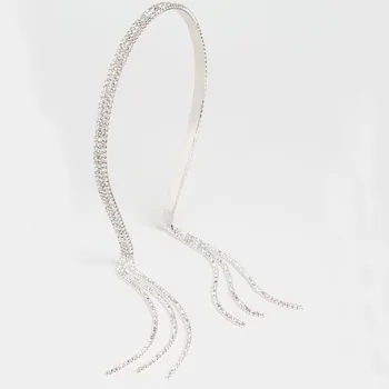 Stonefans Svadobné Drahokamu Strapec hlavový most Koruny Reťazca pre Ženy Boho Bling Crystal Vlasy Reťazca Headpiece Svadobné Šperky