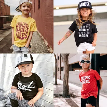 2020 Nové Letné Baby Girl T Shirt Deti Oblečenie Chlapci Tričko Fashion List Tlač Bavlna Krátky Rukáv Deti T Tričko