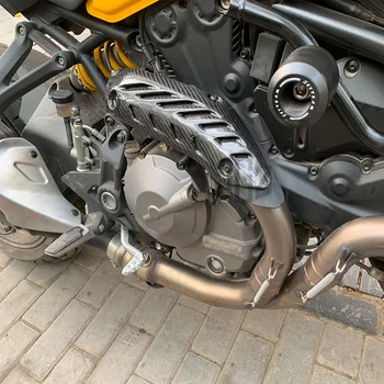 Motocykel Uhlíka Výfukové Potrubie Izolácia Kryt Anti-hot Ochranný Štít Pre DUCATI MONSTER 1200S 821 2013 - 2018 2019 2020