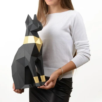 Mačka Bastet Egypt 3D Papier Model Zvierat Papercraft Akcie Obrázok Puzzle Deti Darček Vzdelávacie Kreatívne Domáce Deco Dekorácie, Hračky