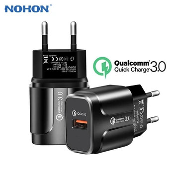 NOHON Rýchle Nabíjanie QC3.0 USB Nabíjačku pre iPhone11 Pro Max Univerzálny Mobilný Telefón Rýchle Nabíjanie Cestovné Stenu Nabíjací Adaptér EÚ a USA