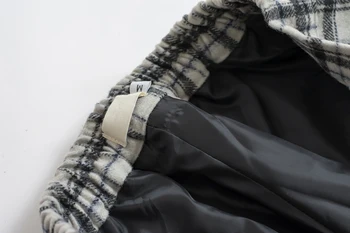 Nový Dizajn Ženy Jar Členok-dĺžka Rovné Nohavice Vintage Vlnené Nohavice Elastický Pás Dosť Hrubé Bežné