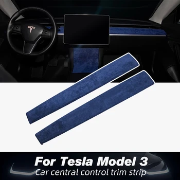 Auto Samolepky Panel Panel Okraja Pásu Umelú Kožušinu Kryt Výbava Pre Tesla Model 3 Y Automobilový Priemysel Interiér Auta Styling Príslušenstvo