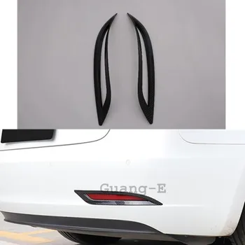 Car Style Karbónový Kryt Výbava Späť Chvost Zadné Hmlové Svetlo na Čítanie Rám Stick 2ks Pre Tesla Model 3 Model3 2018 2019 2020