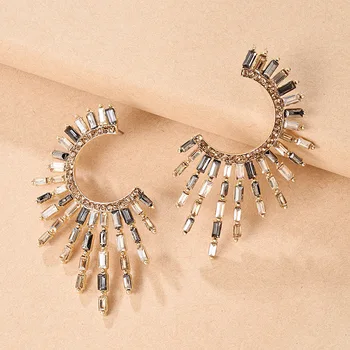 Lalynnly Kórejský Drahokamu Visiace Náušnice Crystal Drop Náušnice Pendientes Pre Ženy Módne Svadobné Lesklé Šperky Nové E8122