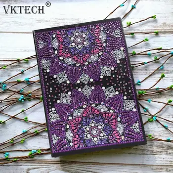 DIY Mandala Špeciálne Tvarované Diamond Maľovanie Notebook 50 Strán A5 Sketchbook Notebook Diamond Výšivky Cross Stitch Denník Kniha