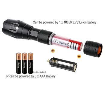 Nové T6 Hliníka Nepremokavé Zoomovateľnom LED Baterka Pochodeň svetla pre 18650 Nabíjateľná batéria alebo Batéria AAA