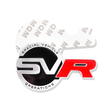 3D Kovov SV SVR Logo, Znak karosérie Zadný Chvost Kufor, Kapota Predná Auto Nálepky Pre Land Rover Range Rover Auto Styling Príslušenstvo