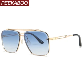 Peekaboo modrý štvorec slnečné okuliare kovové zlaté 2021uv400 ženy slnečné okuliare pre mužov, darčeky full frame letné štýl vysokej kvality
