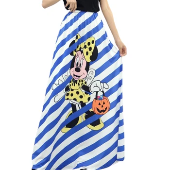 Disney Mickey Mouse karikatúra tlače ležérne módne nové ženské sukne vysoký pás úsek dlhý vysoká kvalita Dna sukne
