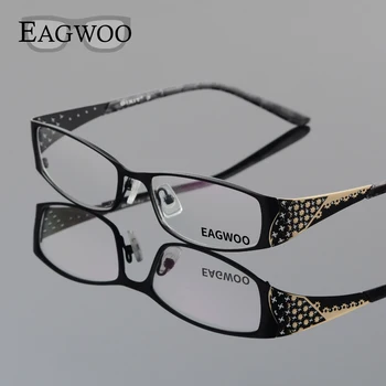 EAGWOO Ženy Zliatiny Okuliare Full Rim Vintage Optické Rám Nový Predpis Elegantné Predstavenie Módnych Okno, Okuliare D9044